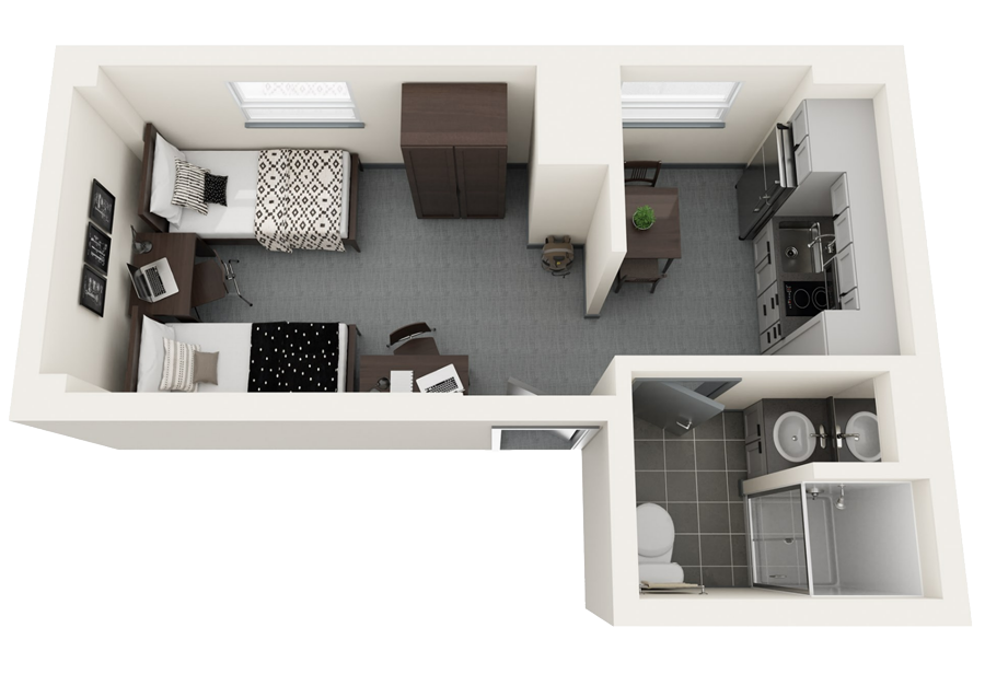 Studio Double, Private Bathroom Lumina